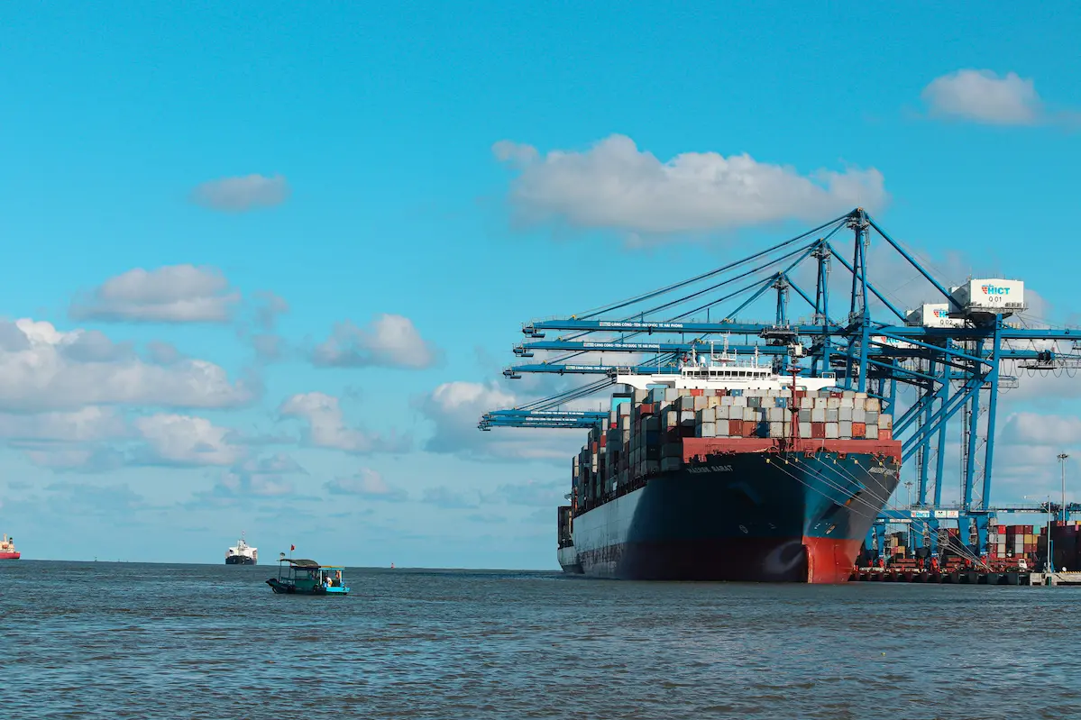 Container ship at sea