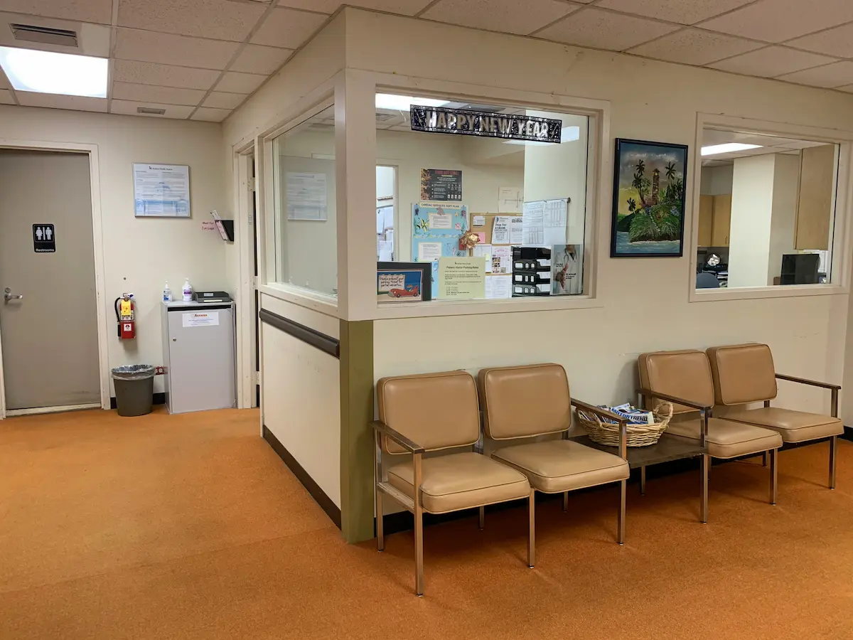 A dental practice waiting room